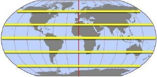 The lines that travel from west to east and that are highlighted in yellow on this-example-1