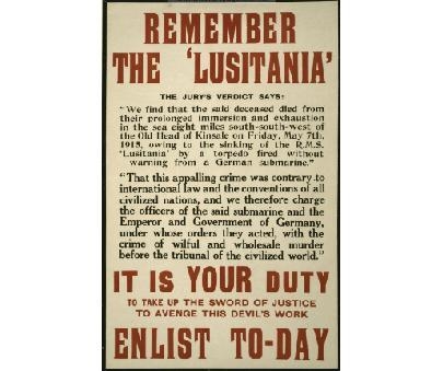 Study the 1915 poster. Which statements explain how the poster increased support for-example-1