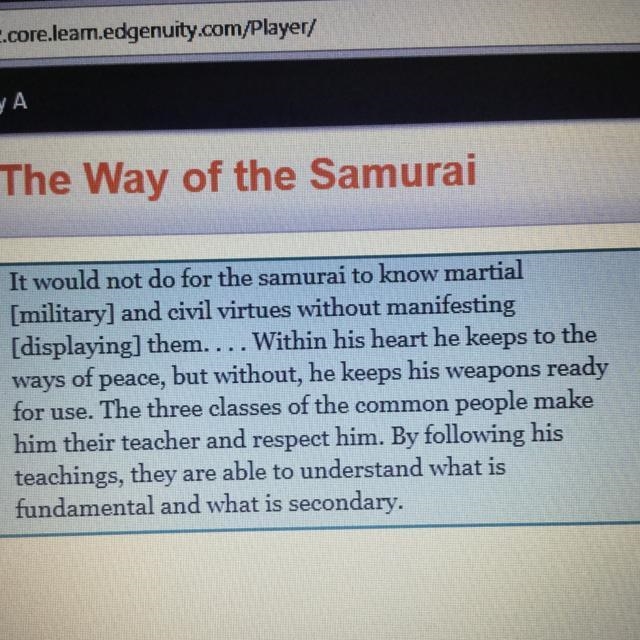 According to this passage, which of these roles must a samurai fulfill? Select all-example-1