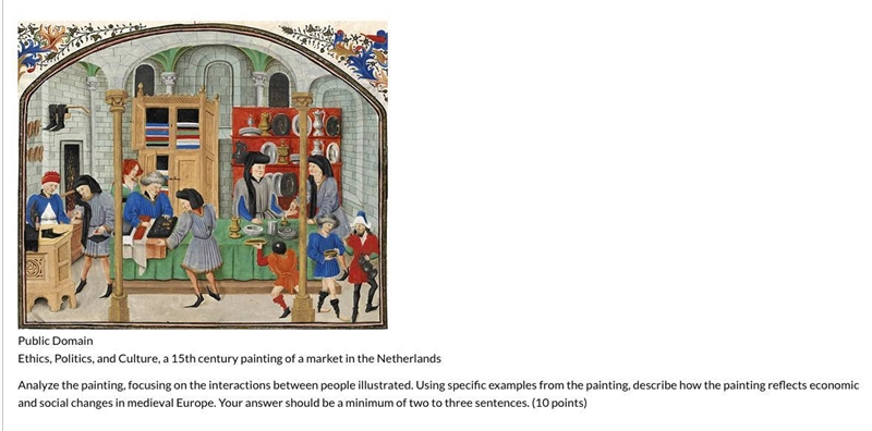 Describe how the painting reflects economic and social changes in medieval Europe-example-1