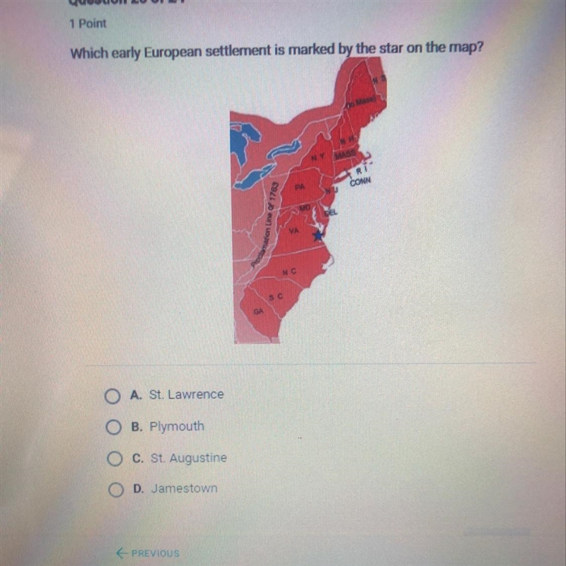 Which early European settlement is marked by the star on the map?-example-1