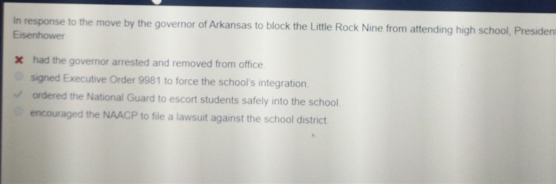 In response to the move by the governor of Arkansas to block the Little Rock nine-example-1