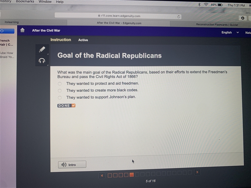 What was the main goal of the radical republicans based on their efforts to expand-example-1