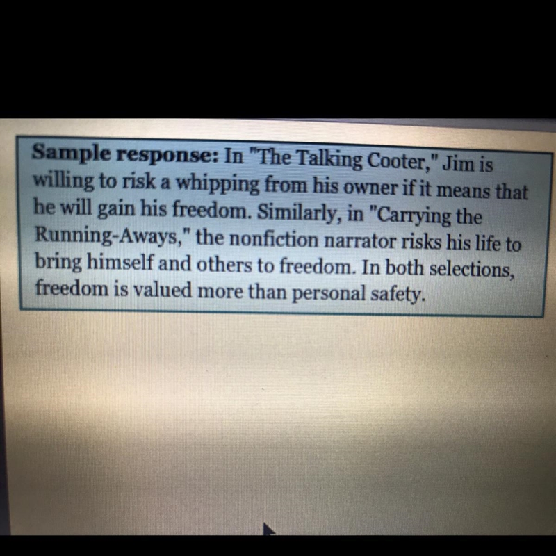 Which ideas did you include in your response? Select all that apply 1. Jim is willing-example-1