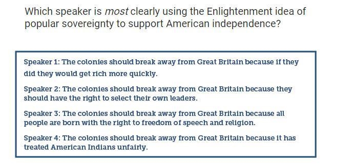 Which speaker is most clearly using the Enlightenment idea of popular sovereignty-example-1