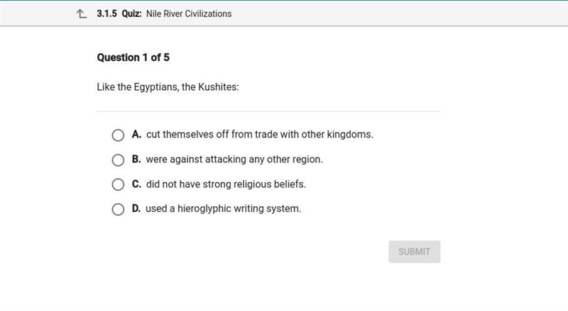 I need help here A:cut themselves off from trade with other kingdoms B: were against-example-1