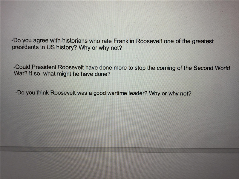 FDR and World WarII Please Answer the following questions Fast-example-1