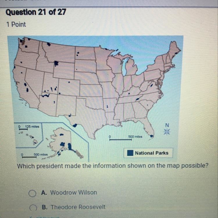 Which president made the informations shown on the map possible Plss help-example-1