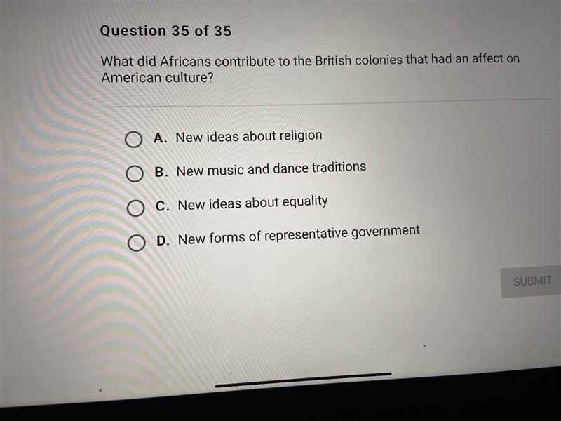 What did Africans contribute to the British colonies that had an effect on American-example-1