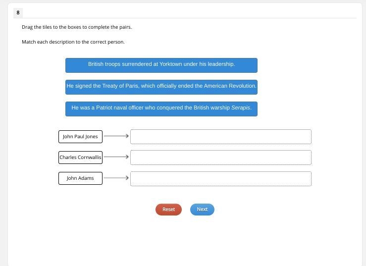 Drag the tiles to the boxes to complete the pairs. Match each description to the correct-example-1