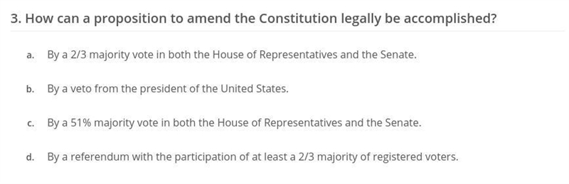 The US Constitution: Preamble, Articles and Amendments pls help-example-2