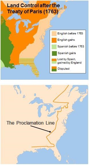 The maps illustrate the outcome of the French and Indian War. What territory did the-example-1