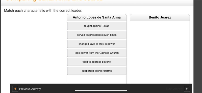 Comparing Santa Anna and Juarez ——————————————— I need help ASAP-example-1