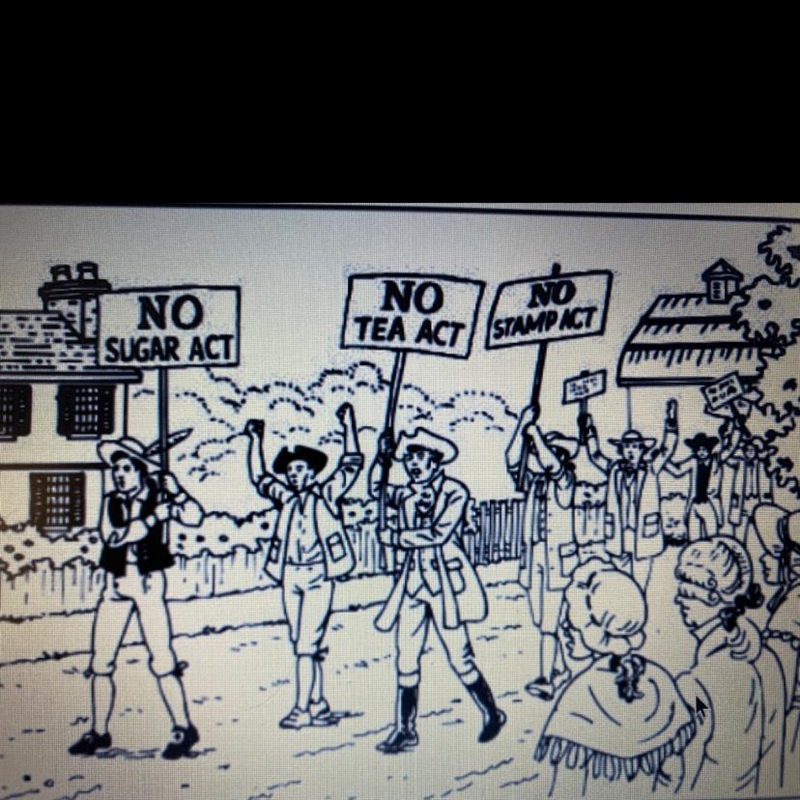 The illustration above dramatizes a colonial protest to British rule. Based on this-example-1