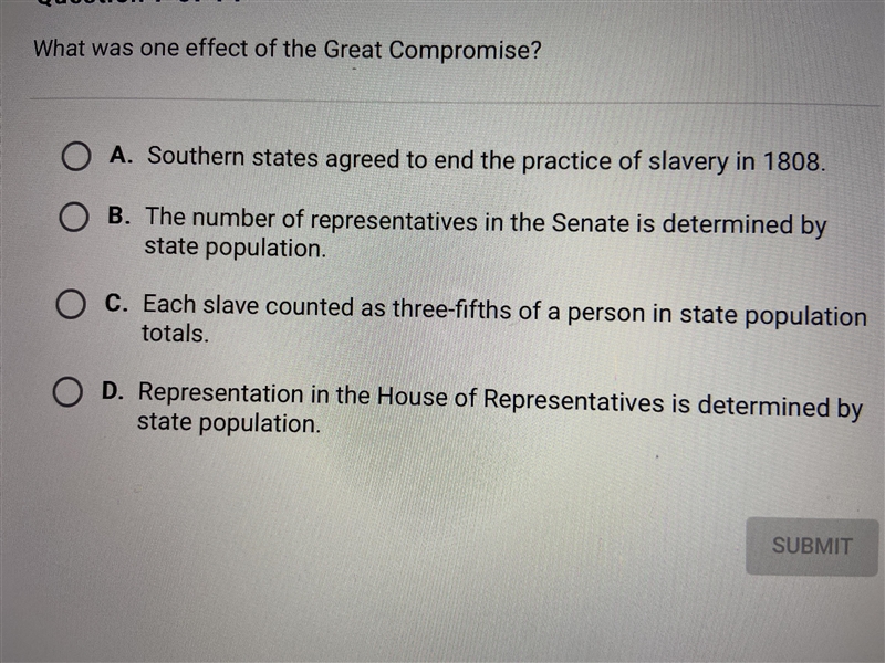 What was one effect of the great compromise?-example-1