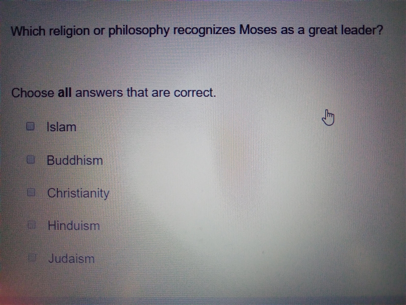 Which religion or philosophy recognizes Moses as a great leader?-example-1