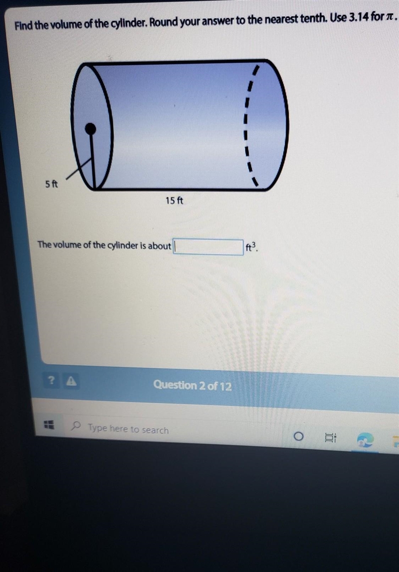 Find the volume of the cylinder. Round your answer to the nearest tenth. Use 3.14 for-example-1