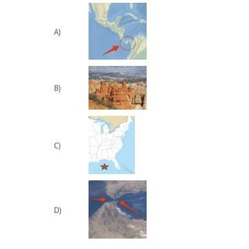 Which of these represents an isthmus? A) A B) B C) C D) D PLEASE ANSWER FAST-example-1