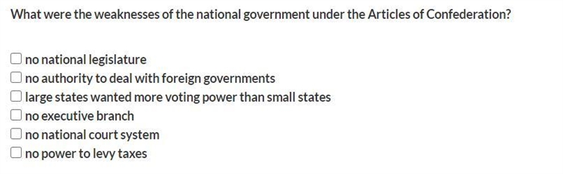 What were the weaknesses of the national government under the Articles of Confederation-example-1