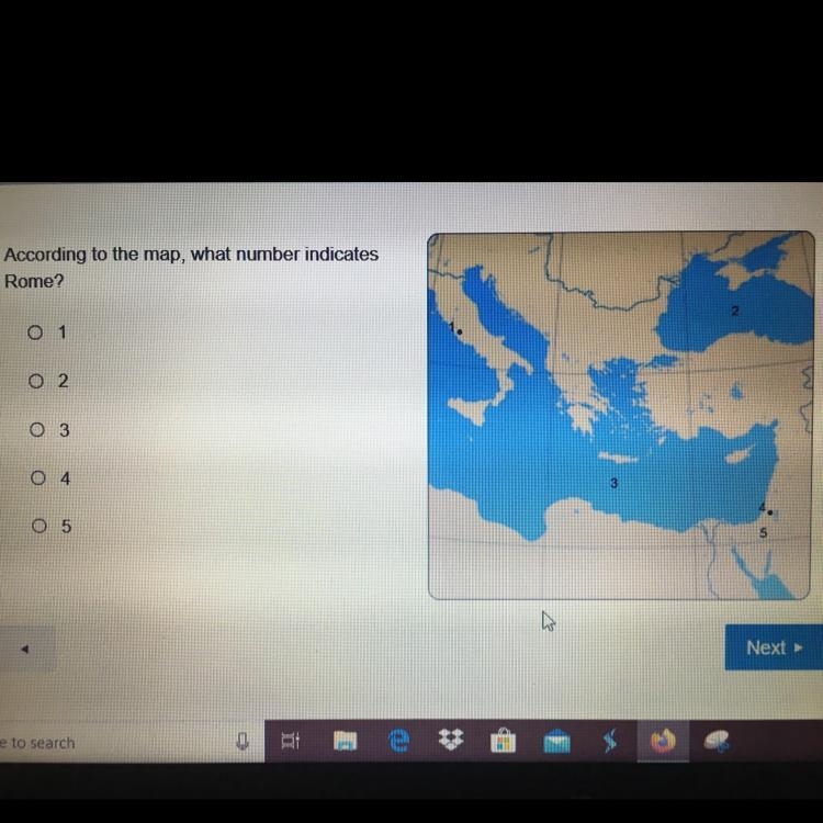 According to the map, what number indicates Rome? 1 2 3 4 5-example-1