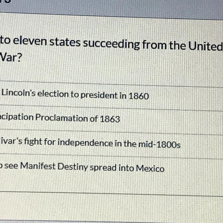 What led to eleven states succeeding from the United States and cause the civil war-example-1