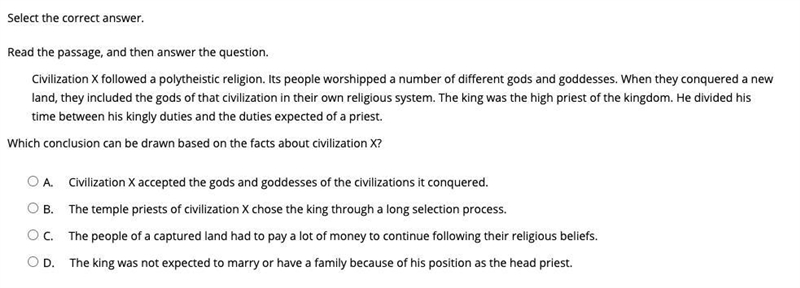 Select the correct answer. Read the passage, and then answer the question. Civilization-example-1