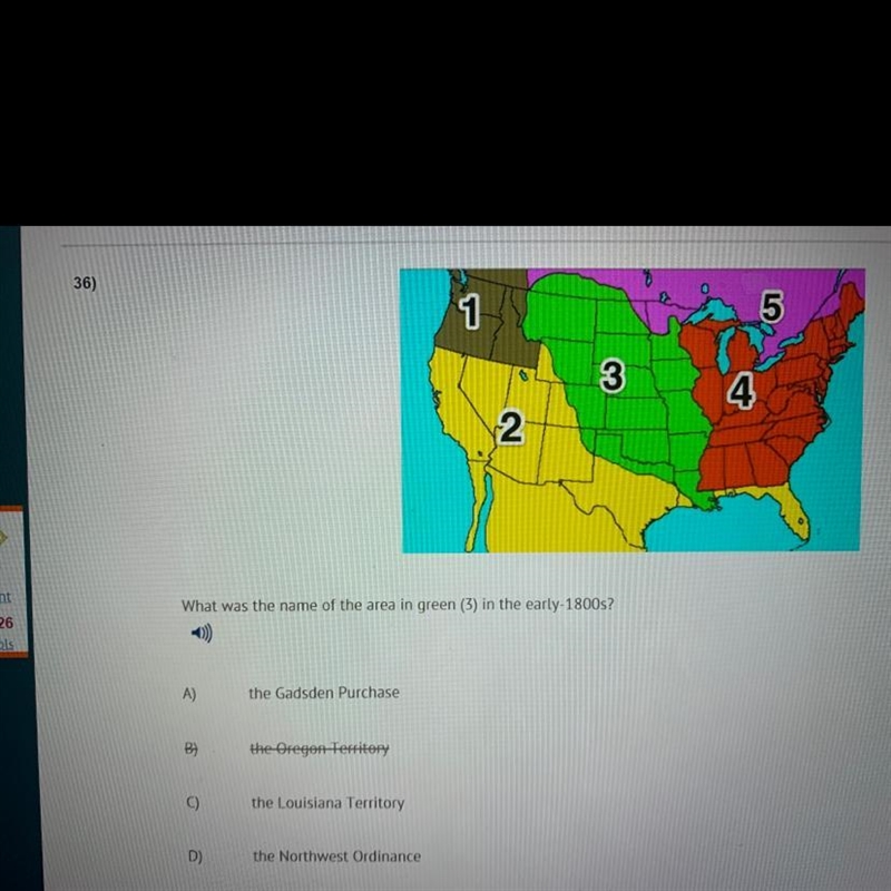 What was the name of the area in green (3) in the early-1800s?-example-1