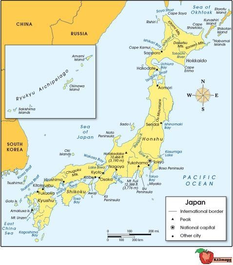 Referring to the map, which of the following explains why Japan was often isolated-example-1