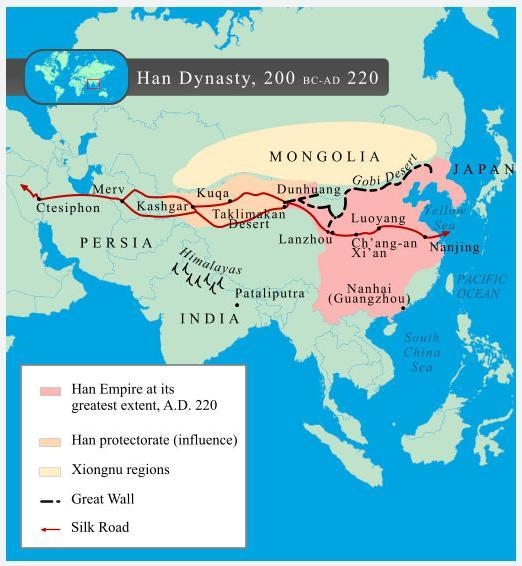 Note that neither the Han dynasty nor the Tang dynasty started out occupying as much-example-1