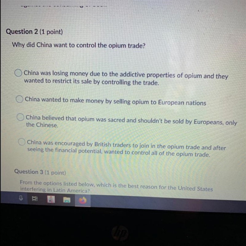 Why did China want to control the opium trade?-example-1