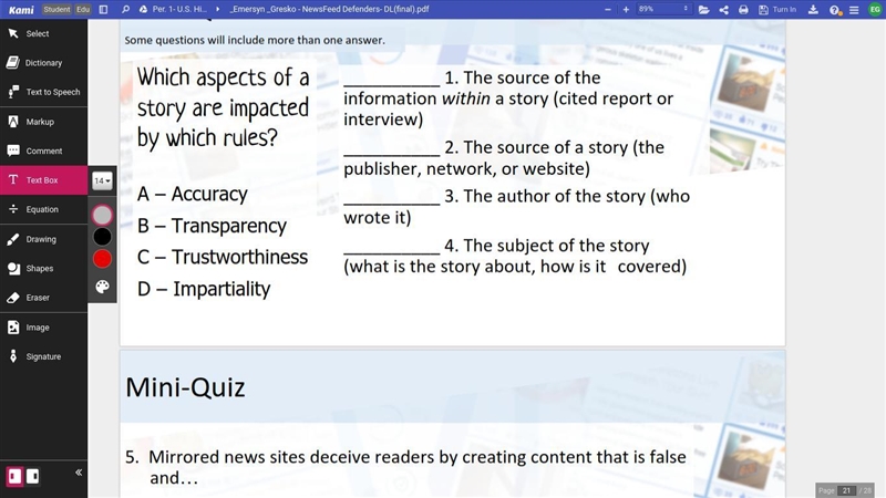 Which aspects of a story are impacted by which rules?-example-1