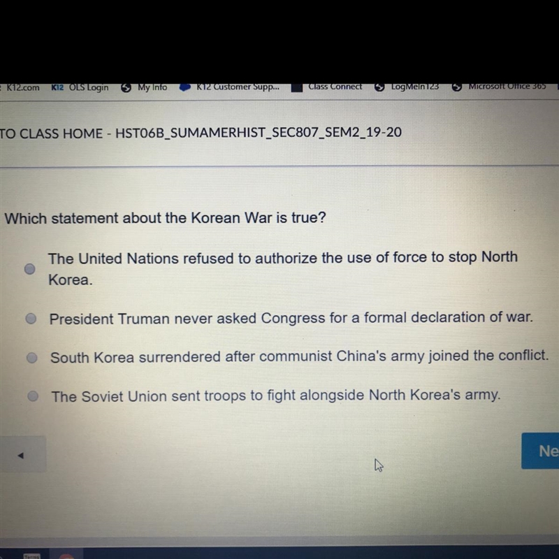 Which statement about the korean war is true?-example-1