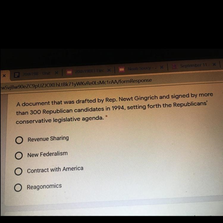 A document that was drafted by rep. Newt Gingrich and signed by more than 300 republican-example-1