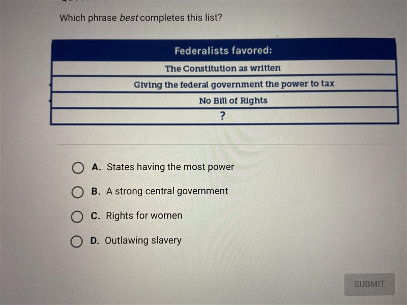 Which phrase best completes this list? (AP3X)-example-1