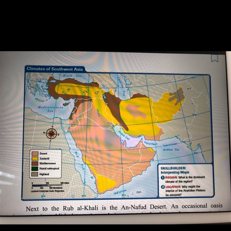 What area of the region has the most varied climate?-example-1