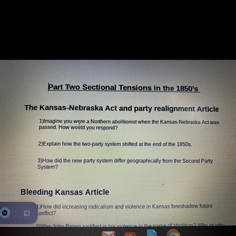 How did increasing radicalism and violence in Kansas foreshadow future conflict?-example-1