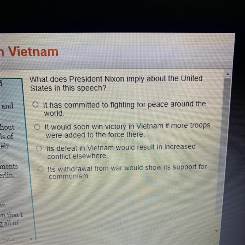 What does president nixon imply about the united states in the speech-example-1