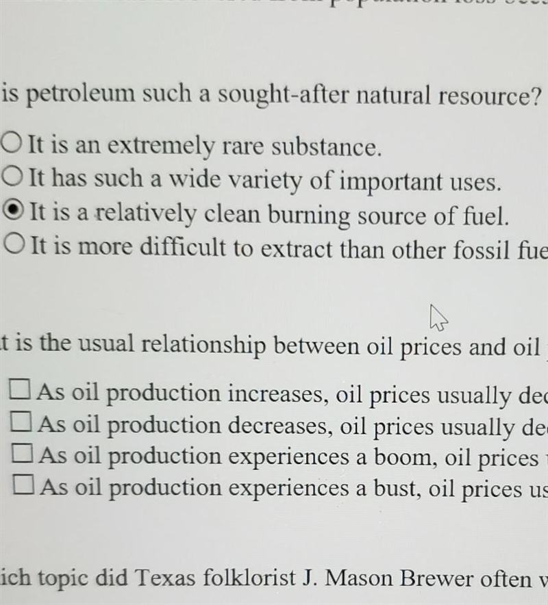 What is the usual relationships between oil prices and oil production?​-example-1