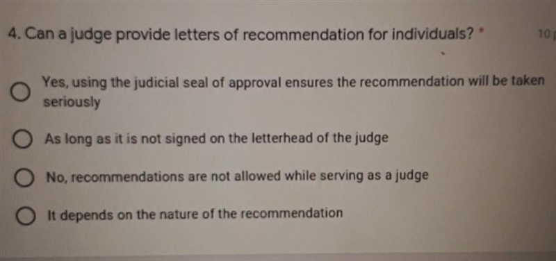 Can a judge provide letters of recommendation for individuals?​-example-1