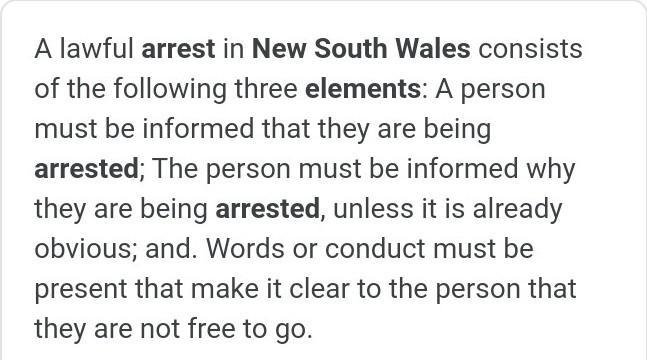 Please list and explain the 5 elements to an arrest.-example-1