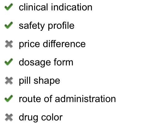 What are the FDA criteria for therapeutic equivalence? Check all that apply.-example-1