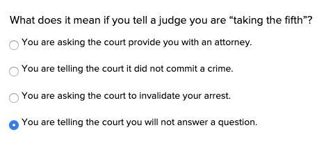 What does it mean if you tell a judge you are “taking the fifth”?-example-1