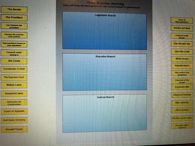 -!Please help!- I need to put each of the yellow squares into the correct branches-example-1