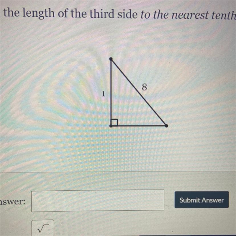 Find the length of the third side to the nearest tenth.-example-1