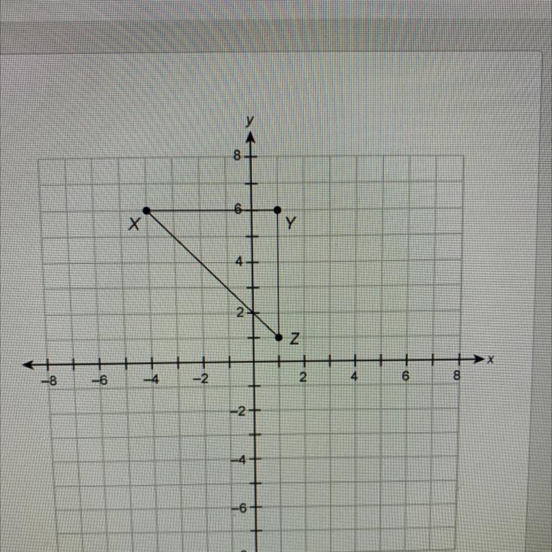 A XYZ is translated left 4 units to form the image A X'Y'Z'. What are the coordinates-example-1