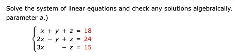 Solve the system of linear equations.-example-1