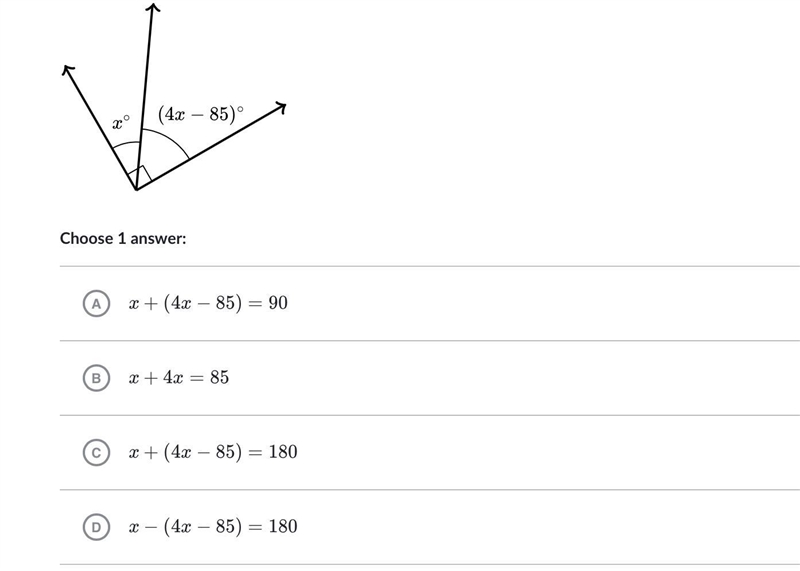 Which equation can be used to solve for x in the following diagram?-example-1