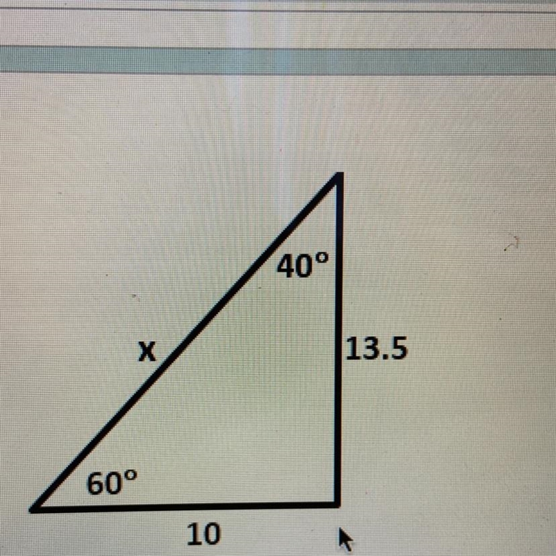 10) A triangle is shown above. Glo Metri claims that the Pythagorean Theorem can be-example-1