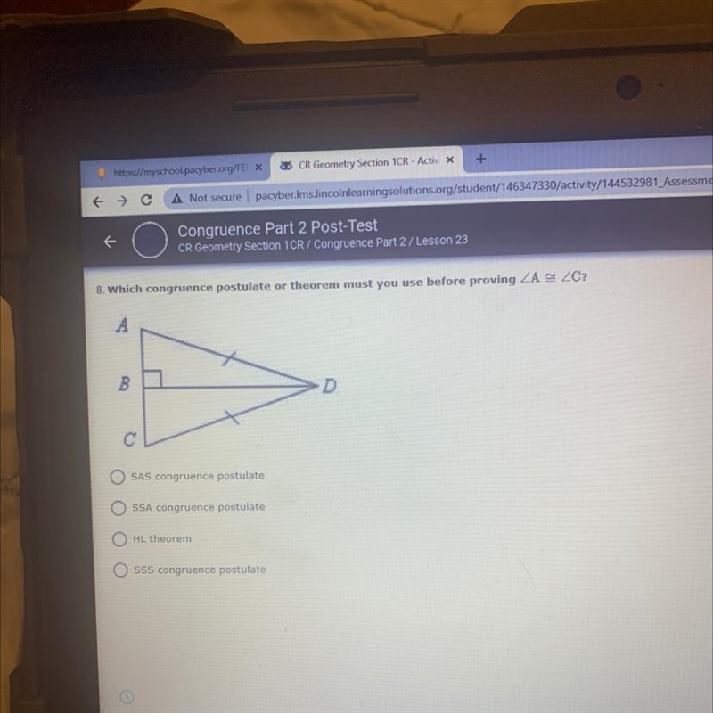 8. Which congruence postulate or theorem must you use before proving-example-1