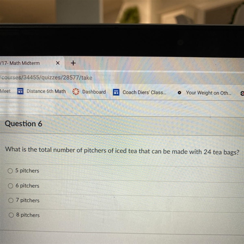 What is the total number of pitchers of iced tea that can be made with 24 tea bags-example-1